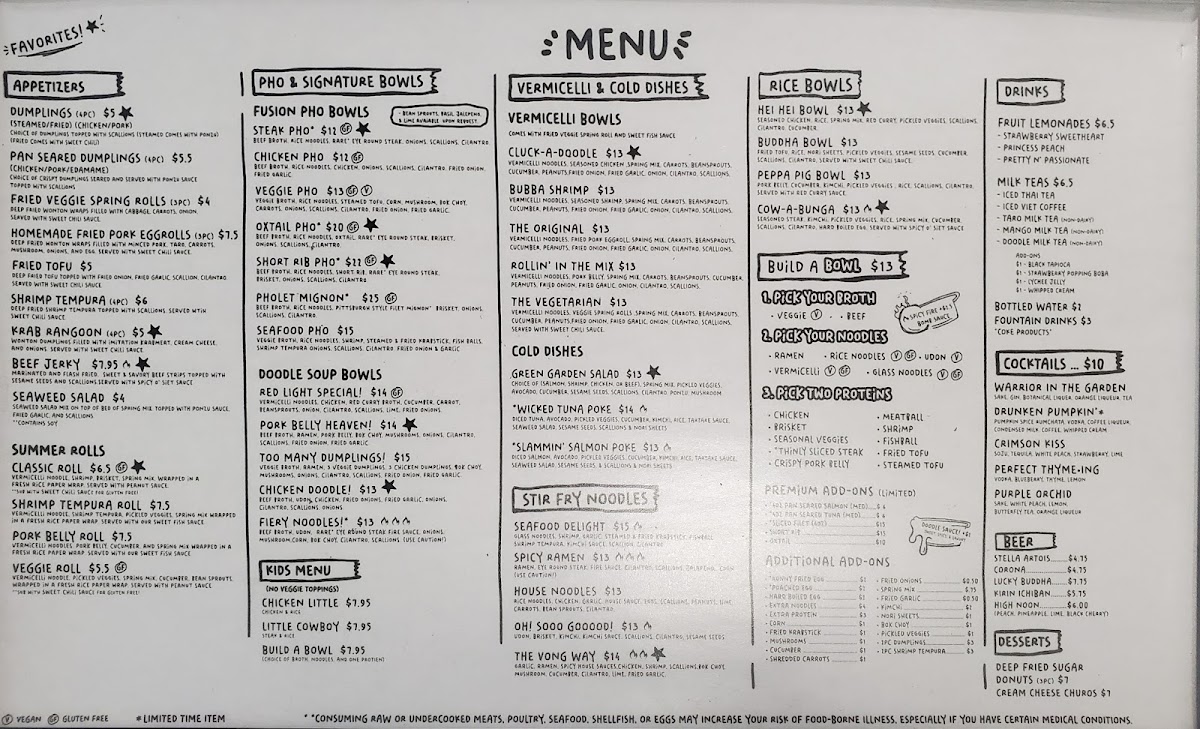 Doodle Noodle Bar Menu - Image 2