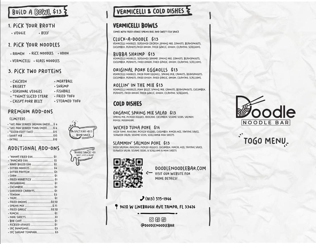 Doodle Noodle Bar Menu - Image 4